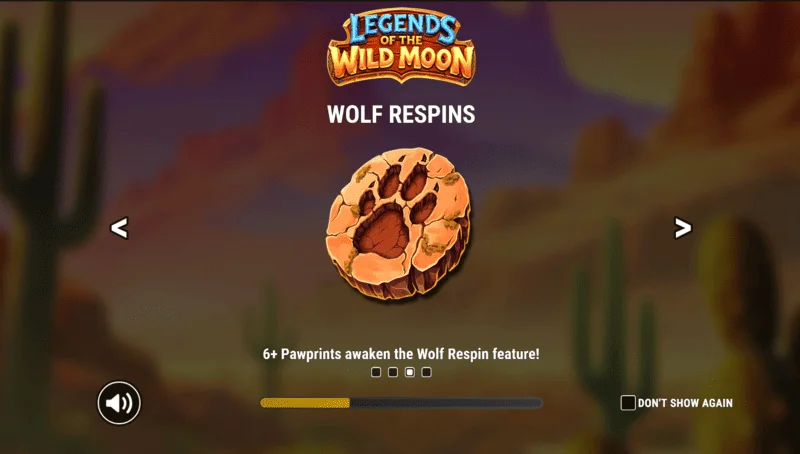 Legends of the Wild Moon – hovedskjerm med hjul